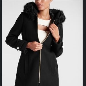 Express Faux Fur Hooded Coat
